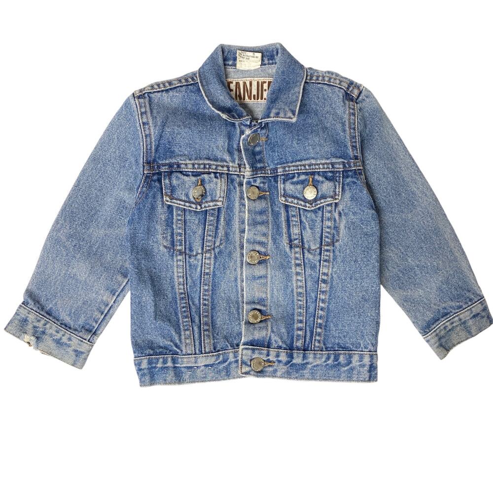 Vintage Jeanjer Kids Size 6 Blue Denim Button Up Jacket